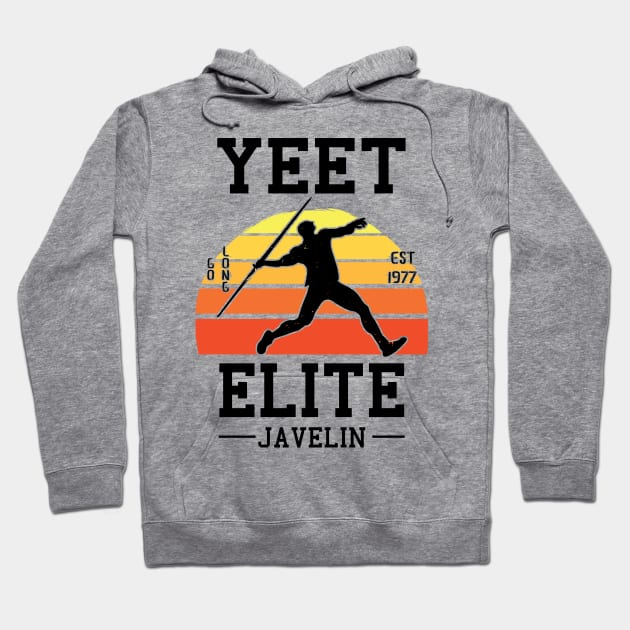 Yeet Elite Javelin Retro Track N Field Athlete Hoodie by atomguy